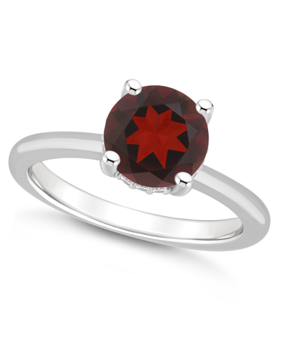 Macy's Women's Garnet (2-1/2 Ct.t.w.) And Diamond (1/10 Ct.t.w.) Ring In Sterling Silver In Garnet