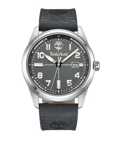 Shop Timberland Men's Northbridge Gray Dark Genuine Leather Strap Watch, 45mm