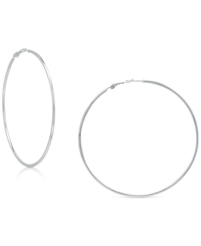Shop Giani Bernini Polished Wire Extra-large Hoop Earrings, 80mm, Created For Macy's In Sterling Silver