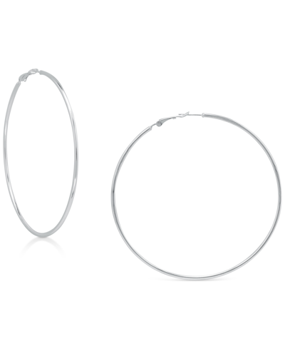 Giani Bernini Polished Wire Extra-large Hoop Earrings, 80mm, Created For Macy's In Sterling Silver