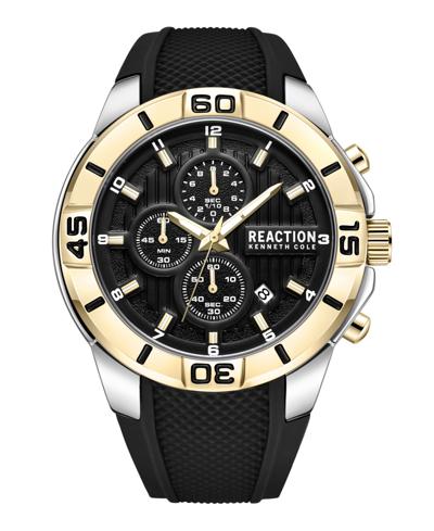 Shop Kenneth Cole Reaction Men's Dress Sport Black Silicon Strap Watch, 48mm