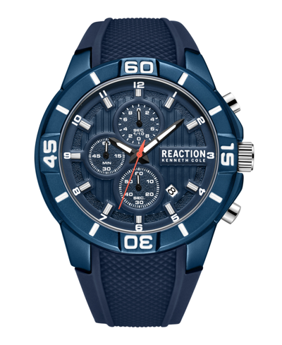 Shop Kenneth Cole Reaction Men's Dress Blue Silicon Strap Sport Watch, 48mm