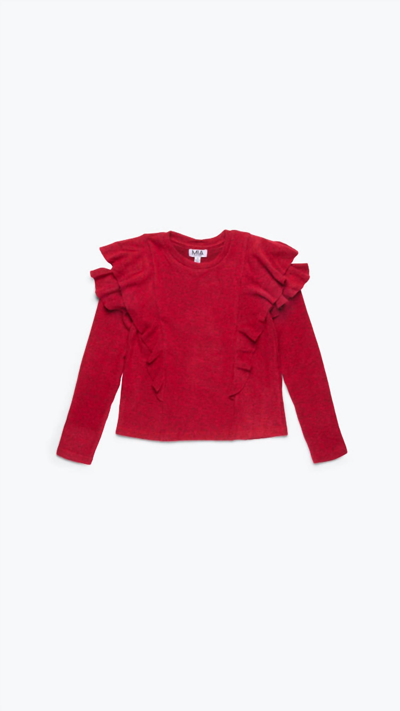 Shop Mia Girls - Double Ruffle Sweater In Red