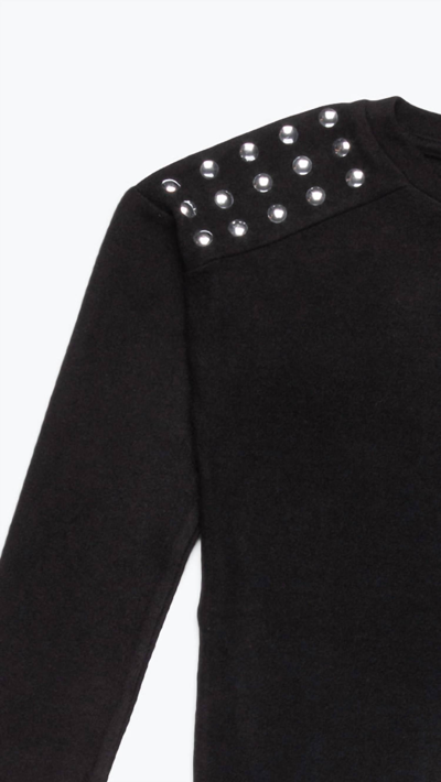 Shop Mia Girls - Studded Sweater In Black