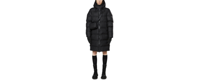 Shop Rains Women's Hooded Waterproof Insulated Puffer Coat In Black