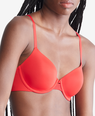 Shop Calvin Klein Women's Perfectly Fit Flex Lightly Lined Perfect Coverage Bra Qf6617 In Exact