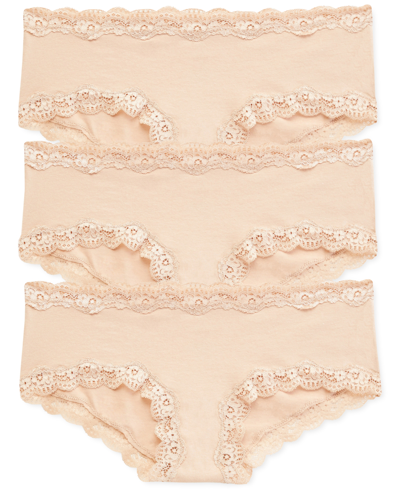 Shop A Pea In The Pod 3-pk. Girl Short Maternity Underwear In Rugby Tan