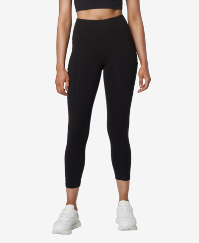 Shop Marc New York Andrew Marc Sport Women's High Rise 7/8 Leggings With Pockets In Black