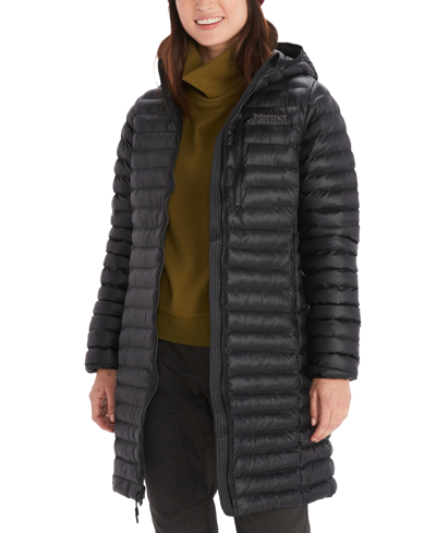 Shop Marmot Women's Echo Featherless Hooded Jacket In Black Shiny