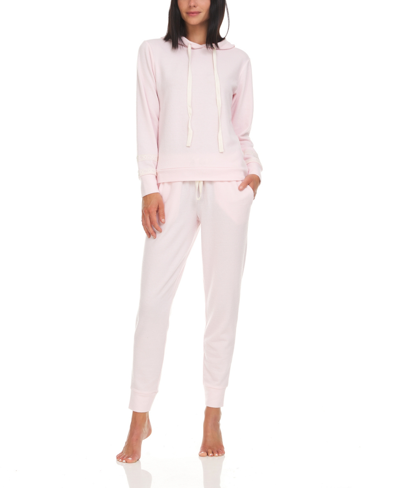 Shop Flora Nikrooz Collection Women's Alison Hooded Hacci Lounge Set In Pink