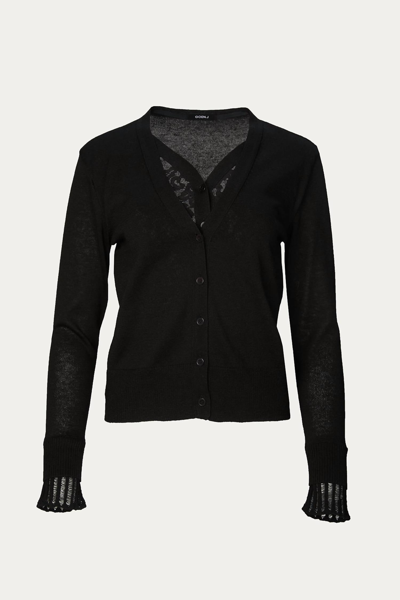 Shop Goen J Lace Paneled Cardigan In Black