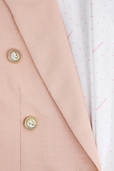 Shop Belle & Bloom Double-breasted Textured Woven Blazer In Blush In Pink