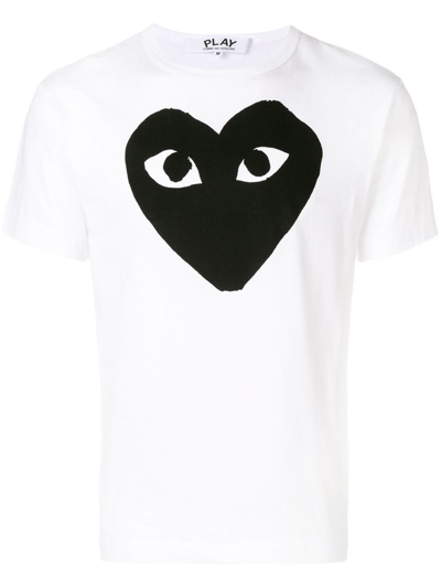 Shop Comme Des Garçons Play T-shirt With Print In White