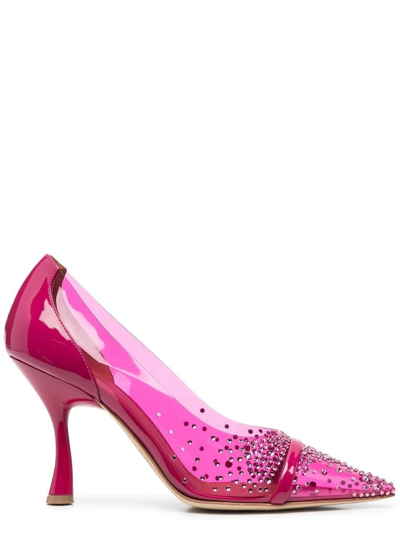 Shop Malone Souliers Pink Pvc Pump Embellished With Crystals