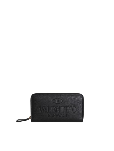Shop Valentino Logo Wallet In Black
