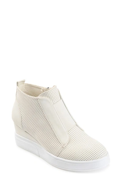 Journee Collection Journee Clara Wedge Sneaker In Bone