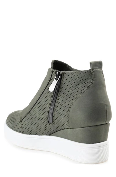 Shop Journee Collection Journee Clara Wedge Sneaker In Olive