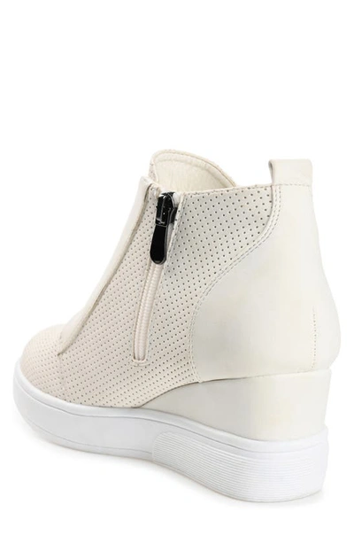 Shop Journee Collection Journee Clara Wedge Sneaker In Bone