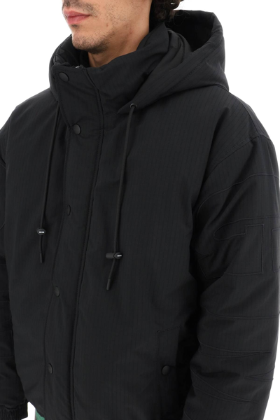 Shop Msgm Ripstop Jacket With Logo Embroidery In Black