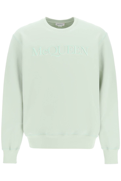Shop Alexander Mcqueen Logo Embroidered Sweatshirt In Green