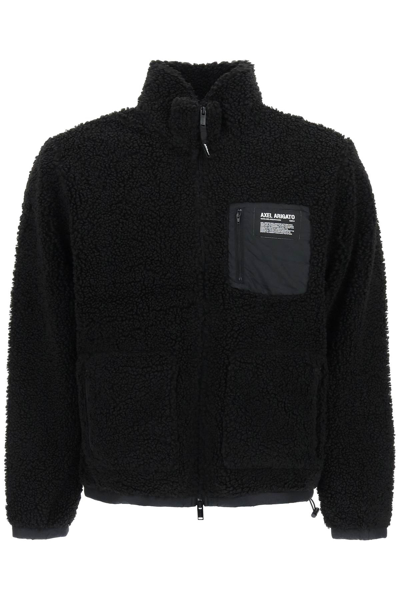 Shop Axel Arigato 'billie' Teddy Jacket With Nylon Inserts In Black
