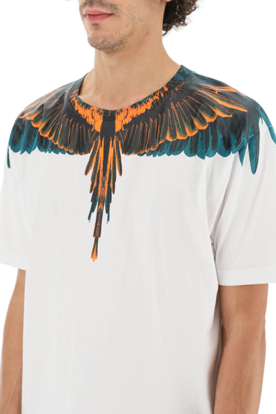 Shop Marcelo Burlon County Of Milan Icon Wings T-shirt In White,orange,green