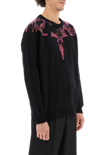Shop Marcelo Burlon County Of Milan Icon Wings Cotton And Cashmere Sweater In Black