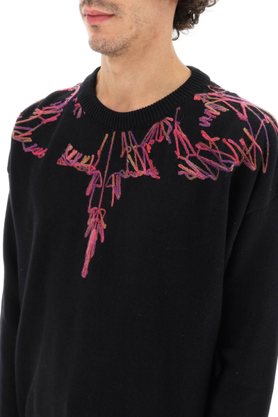 Shop Marcelo Burlon County Of Milan Icon Wings Cotton And Cashmere Sweater In Black