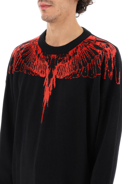 Shop Marcelo Burlon County Of Milan Icon Wings Cotton And Cashmere Sweater In Black,red