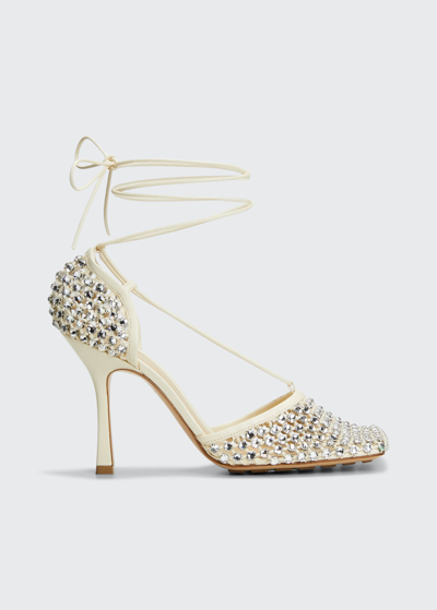 Shop Bottega Veneta Sparkle Stretch High-heel Sandals In Toile