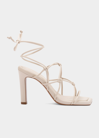 Shop Mercedes Castillo Camille High-heel Knotted Sandals In Boneslknap