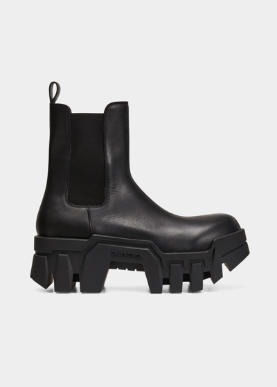 Shop Balenciaga Men's Bulldozer Chelsea Boots In Noir