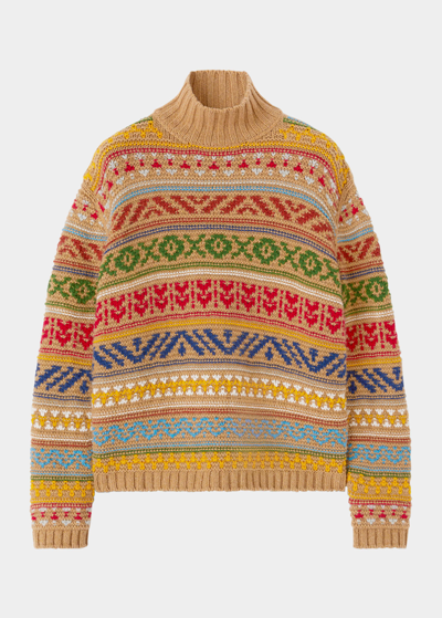 Shop Loro Piana Bernina High-neck Cashmere Sweater In J1du Fancy Cappuc
