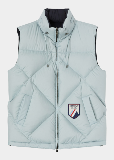 Shop Loro Piana Silas Reversible Quilted Down Vest In B2u0 Bleached Blu