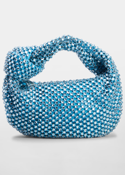 Shop Bottega Veneta Jodie Crystal Top-handle Bag In Blue