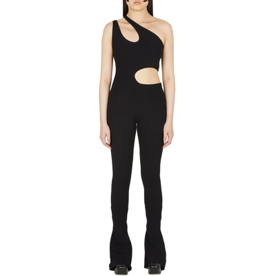 Stella Mccartney Compact Knit Cutout Jumpsuit In Black