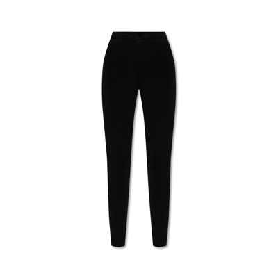 Shop Saint Laurent Drawstring Fitted Trousers In Black
