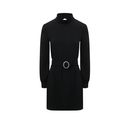 Shop Saint Laurent Open Back Mini Dress In Black