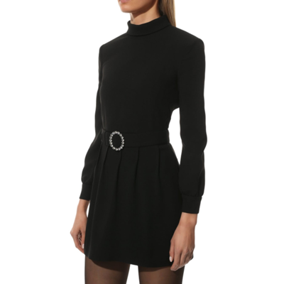 Shop Saint Laurent Open Back Mini Dress In Black