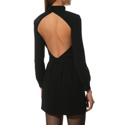 Shop Saint Laurent Open Back Mini Dress In Black