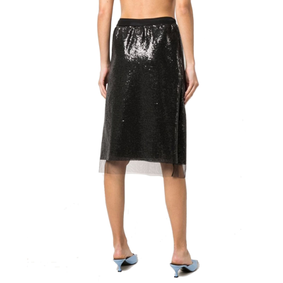 Shop Prada Micropaillette Skirt In Black