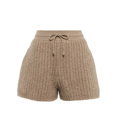 Shop Loro Piana Drawstring Cashmere Shorts In Brown