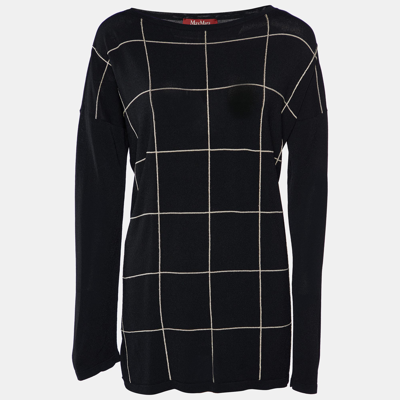 Pre-owned Max Mara Black Knit Long Sleeve Top S
