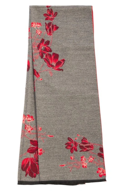 Shop Saachi Floral Print Reversible Scarf In Red