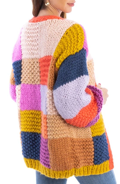 Shop Saachi Granny Colorblock Crochet Cardigan In Orange