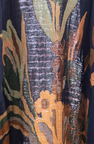 Saachi Midnight Maple Floral Ruana In Navy
