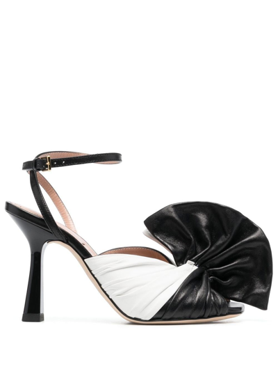 Shop Alberta Ferretti 105 Mm Draped Detail High Sandals In Black