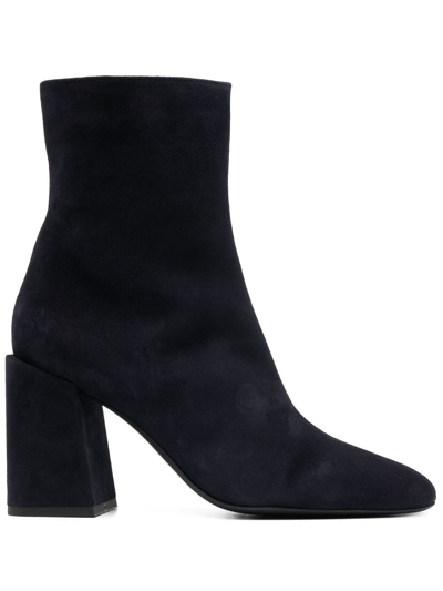 Shop Furla Block 80mm Suede Ankle Boots In Blue
