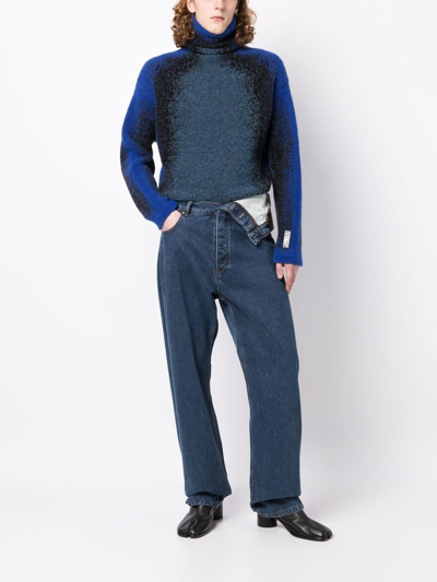 Shop Y/project Spray-effect High-neck Sweater In Blue