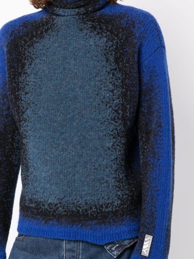 Shop Y/project Spray-effect High-neck Sweater In Blue